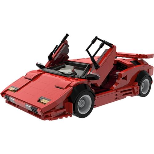 New Speeds- Championals Countachx LP5000 QV Hypercar Super Racing Car high-tech Model Building Blocks Toy Birthday Gifts