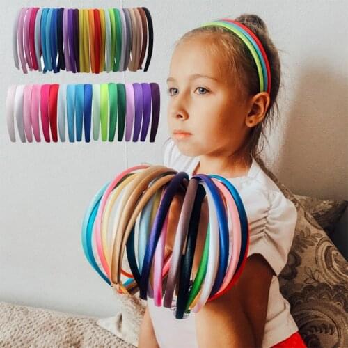 1/1.5/2/2.8cm Satin Headbands Girl Hair Hoop DIY Solid Color Headwear Multicolor Hairband Women Plastic ABS Hair Accessories