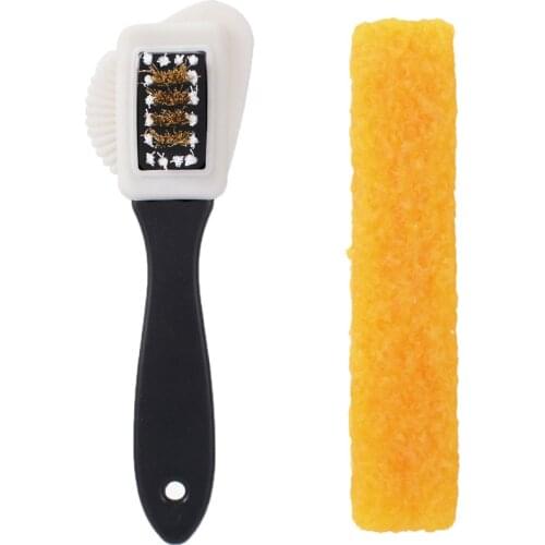 Useful Suede Shoe Brush 3 Side Cleaning Brush And Rubber Eraser Set Black S Shaped Shoes Cleaner For Suede Nubuck Boot Shoe