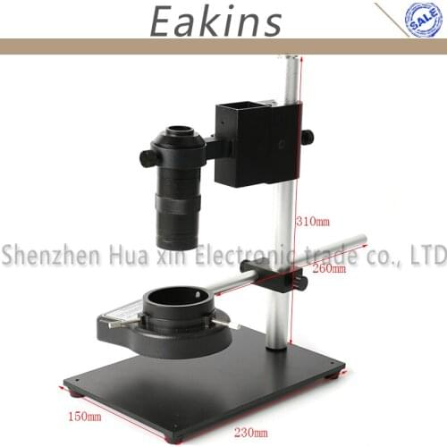 Full Metal Video Microscope Camera Holder Stand Adjustable Microscope Stand LED Light Boom Stand+144 LED Light+100X C-MOUNT Lens