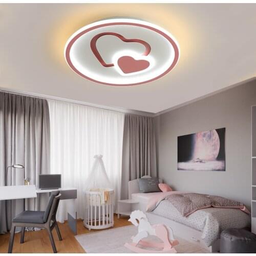 Heart Shape Ceiling Lights For Girls bedroom lightning ceiling lamp for kids Baby Room decor plafon led ceiling light dimmable