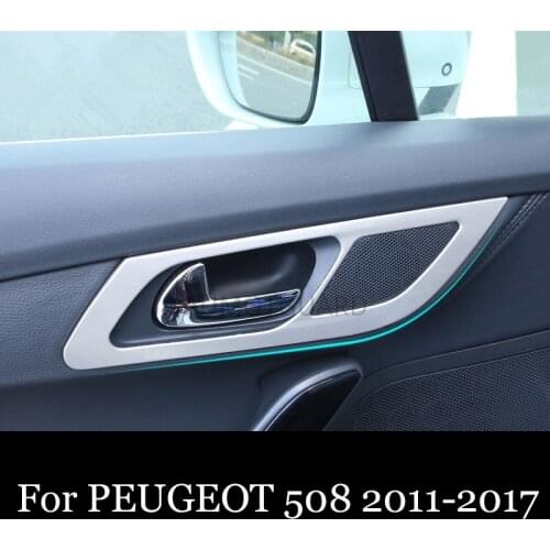 Inner Door Handle Frame Interior Modification Special Inner Door Bowl Handle Sequin Stickers For PEUGEOT 508 2011-2017