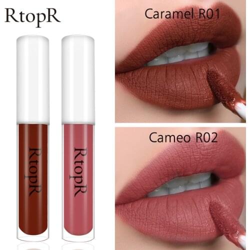 RtopR Lip Makeup Non-stick Cup Lipstick Lip Gloss Lasting Moisturizing Cosmetic Lipstick Lip Gloss Matte Lip Glaze Waterproof