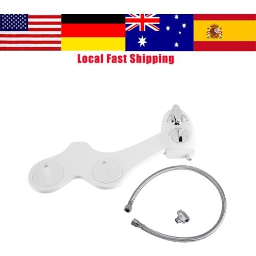 Self-Cleaning Dual Nozzle-Fresh Cold Water Bidet Sprayer Non-Electric Stream Adjustable Mechanical Bidet Toilet Seat Attachment