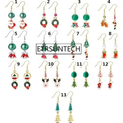 100pairs Christmas Earrings For Women Kawaii Charm Long Earrings For Girls Paired Female Jewelry Hook Earing Gifts
