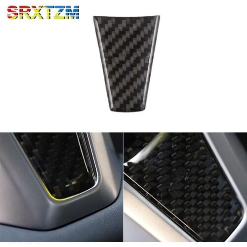 SRXTZM 1pcs Carbon Fiber Styling Car Steering Wheel Decoration Cover Sporty modification Sticker Accessories For Tesla Model 3