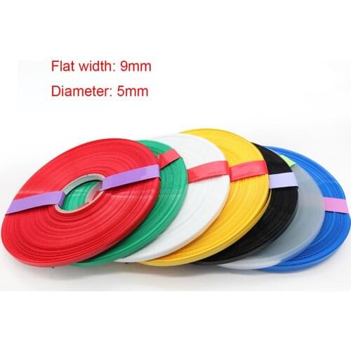 5M Width 9mm Colorful PVC Heat Shrink Tube Dia 5mm Lithium Battery Insulated Film Wrap Protection Case Pack Wire Cable Sleeve