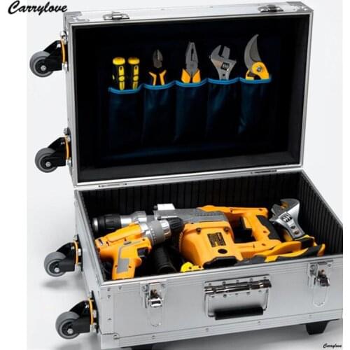 TRAVEL TALE Aluminium Luggage Hard Trolley Case Tool Case Bag Large Suitcase Box For Hardware
