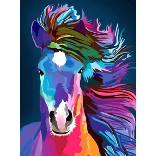Yujohom 5D DIY Diamond Painting Horse Full Drill Square Diamond Embroidery Mosaic Cross Stitch Animal Beaded Pictures Gift Item