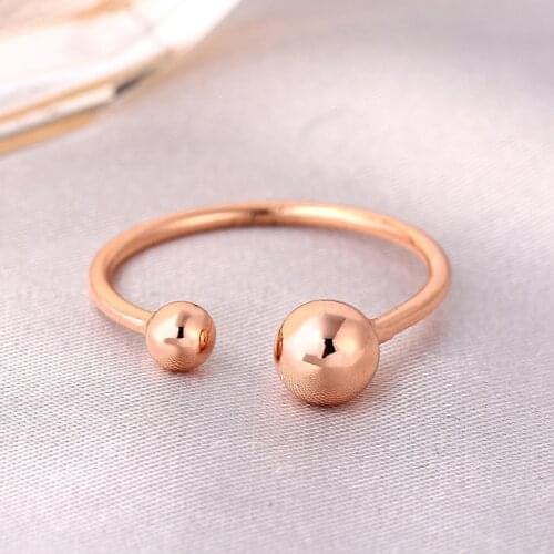 MANGOSKY Silver Plated Jewelry Classic Open Simple Double Ball Rings Women Birthday Gift