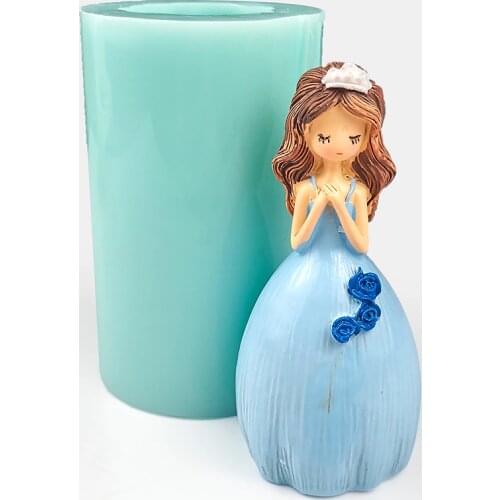 3D Little Angle Baby Girl Bride Shape Silicone Mold Cake Candle Plaster Mould DIY Aromatherarpy Household Decoration Craft Tools