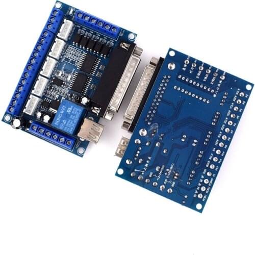 MACH3 5 Axis CNC Breakout Board Stepper Motor Driver Module Optocoupler Isolated Engraving Machine Board 12V-24V With USB Cable
