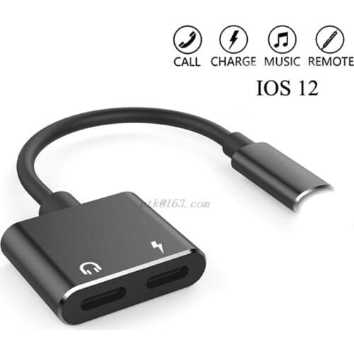 2 in 1 Adapter For iPhone 7 8 Plus X XS MAX Charge Splitter Converter