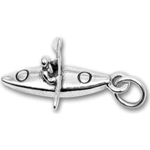 Antique Silver Plated Metal Alloy rowboat boating rowing kayak Charm for jewelry making diy