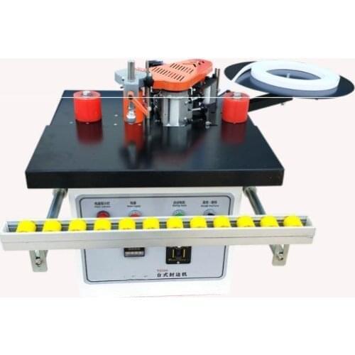 Woodworking edge banding automatic broken belt + large platform machinemanual woodworking cutting pvc bending straight edge mac