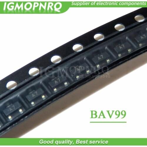 100pcs BAV99 SOT23-3 BAV - General Purpose, , Switching 70V 200mA A7 new original
