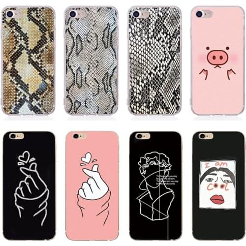 Cool Snake Printed Phone Case For iPhone 6 6s 7 8 Plus 5 5s SE Soft TPU For iPhone 7plus Cases Back Cover