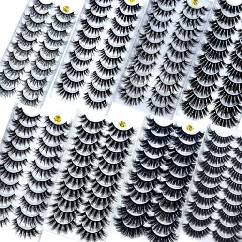 HBZGTLAD 5/10 pairs natural false eyelashes fake lashes long makeup 3d mink lashes eyelash extension mink eyelashes for beauty