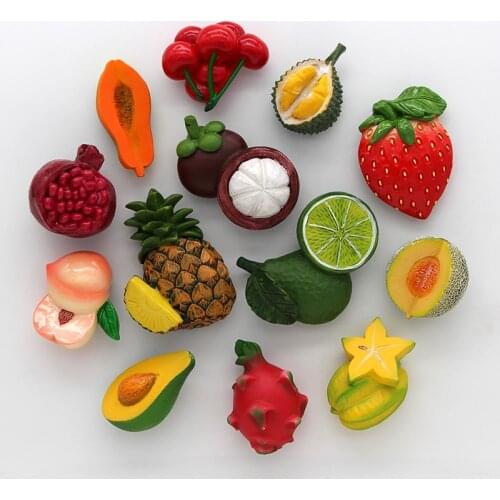 Bionic fruit refrigerator with 3D fridge magnets pineapple bamboo avocado papaya strawberry durian cherry carambola home décor