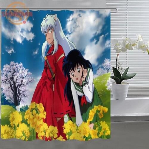 Classic anime Inuyasha Custom Shower Curtain Fabric polyester Bathroom Curtain Acceptable Custom H03v26h110