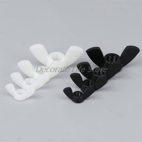10/20PCS Butterfly Wing Nuts To Fit Bolts & Screws Black White M3/4/5/6/8/10/12