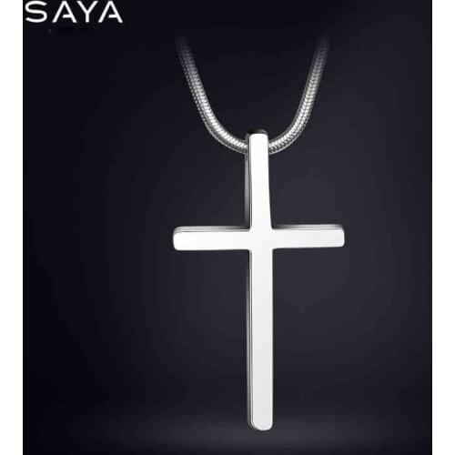 2021 Men Pendants, Classic Design Cross Tungsten Necklace with Snake Stainless Steel Chain 45/50/55cm, Free Shipping, Engraving