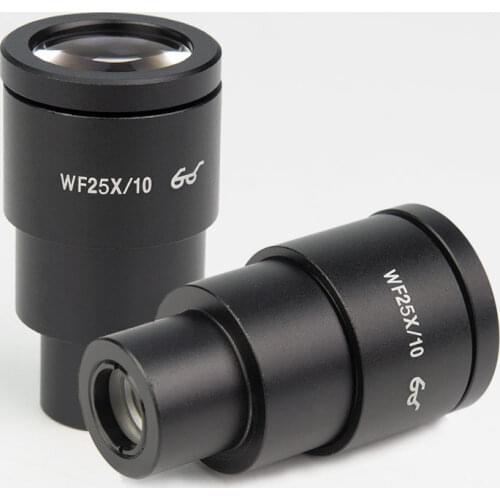25X Stereo Microscope eyepiece lens widefield 10mm high eyepoint ocular optical glass for binocular microscope 1PC
