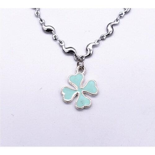 New Fashion High Quality Clover Pendant Necklace, 50cm Stainless Steel Long Chain Necklace