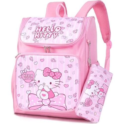 2021 new Hello Kitty school bag + pencil case cartoon student school bag Melody backpack with pencil case