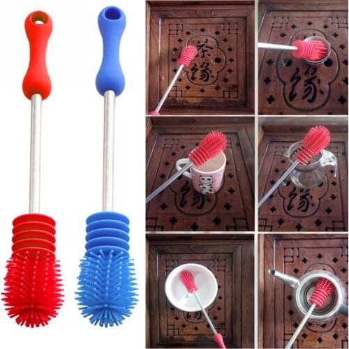 Creative baby Bottle Brush Unique design For Baby Bottles Scrubbing Silicone Cleaning Tool Kitchen Cleaner For Washing Cleaning
