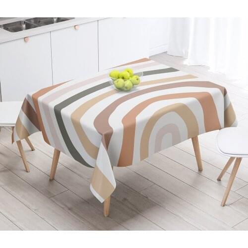 Nordic Style White Tablecloths Rainbow Scandinavian Table Cover Anti-stain Waterproof Rectangular Table Cover Party Decoration