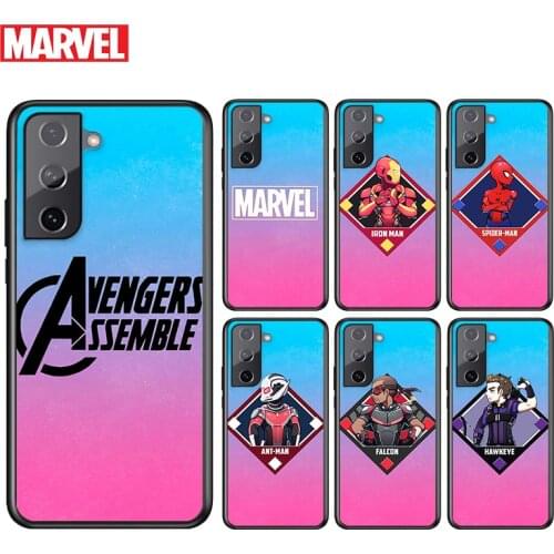 Avengers superhero For Samsung Galaxy S21 S20 FE S10e S10 S9 S8 S7 S6 Ultra Plus Lite 5G Edge Black Soft Phone Case