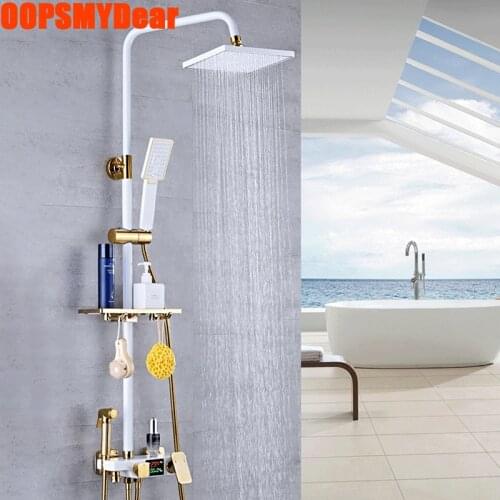 Thermostatic Shower System Bathroom Smart Digital Shower Set Wall Mount Hot Cold Bath Faucet SPA Rain Fall Mixer Grifo Full Kit