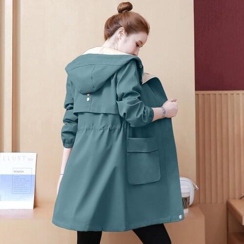 2021New Spring Autumn Fashion Women Trench Coat Woman Mid-length Lining Loose Elegant Ladies Outerwear Female Windbreaker Coat