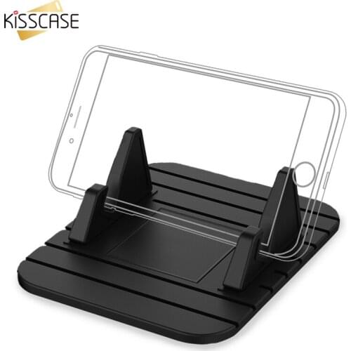 KISSCASE Universal Silicone Car Phone Holder Non-Slip Rubber Mat Pad Soft Mini Dashboard Mount Phone Holder Stand Bracket In Car