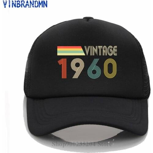New summer Vintage 1960 Baseball cap Birthday Born in 1960 hat men Women 1960 Birth Year net hat 60th Anniversary Couple net hat