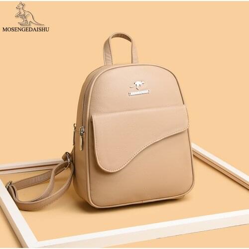 2021 Spring New Womens Backpack High Quality PU Leather Ladies Anti-theft School Bag Luxury Designer Women School Bags Bolsos