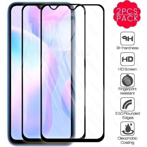 1-2Pcs 19d full cover screen protectos tempered glass for xiaomi xiomi xaomi xiami redmi 9a 9 a a9 protective glasses on redmi9a
