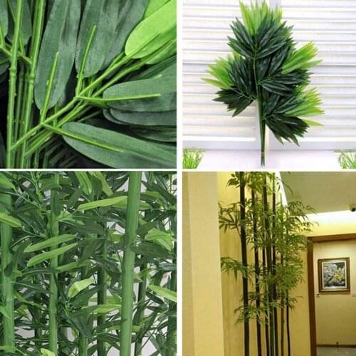10pcs Simulation Bamboo Leaves props Home Garden Festive supplies green Decoration Artificial Plastic Party Leaves Plants f M2W6
