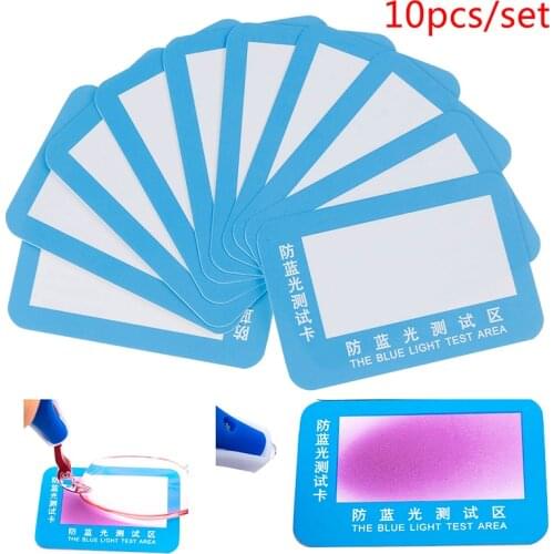 10pc PVC Anti-Blue Light Test Card Test Light Glasses UV Test Accessories Card Blue Light Detection Card Generator Card And Temp
