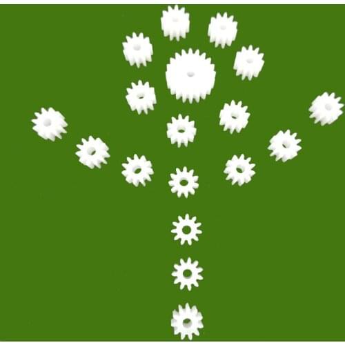 10 PCS 8T-56T Teeth 0.5 Modulus DIY Spindle Plastic Gear Toy Car Motor Gearbox Model Toy Motor Gear