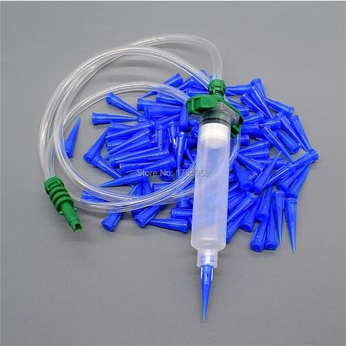 100pcs 22G Tapered Dispensing Tips with 10cc Dispensing Syringe Tube Adapter Dispenser Connector and 10cc Glue Syringe Barrel