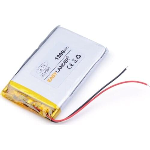 3.7V 1300mAh 554060 Lithium Polymer Li-Po Rechargeable Battery li ion For PAD GPS PSP Vedio Game E-Book Tablet PC Power Bank
