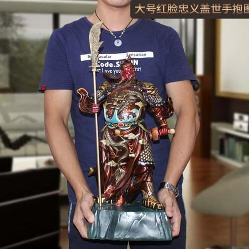 57CM Large 2021 Asia High grade buddha Home store company bring Good luck fortune God of wealth GUAN GONG BUDDHA brass statue