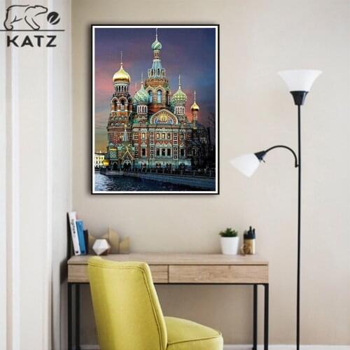 Russian Architecture Diamond Painting Landscape Embroidery Crossing Diy Mosaic Art Gift Living Room Cross Stitch Home Decoration