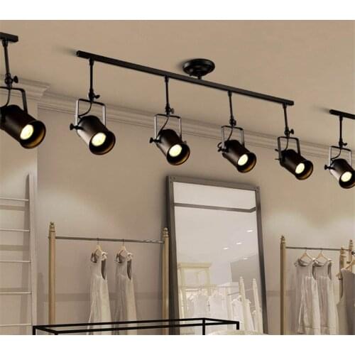 American Industrial Hanging iron Ceiling Lights Loft Wall Bar Aisle Bedroom Bedside Lamps Clothing Store Long Pole LED fixtures