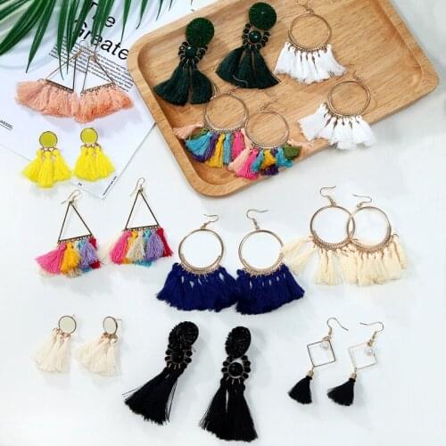 26 Style Tassel Earrings Bohemian Fringed Statement Fashion Ethnic Long Drop Dangle Earrings Female Jewelry Wholesale Price