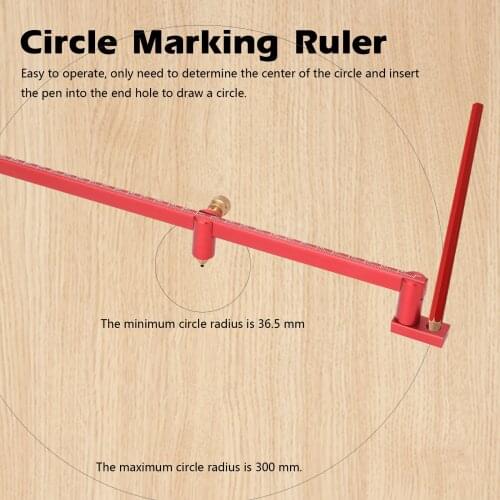Woodworking Scribing Gauge Aluminum Alloy Scriber 360° Circle Marking Ruler Scribing Ruler 300mm for Carpenter Woodworking