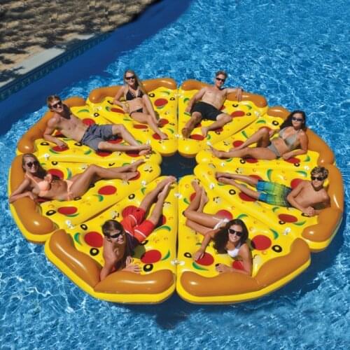2021 Giant 180cm Inflatable Pizza Slice Pool Floats Swimming Ring Floating Row For Childen Adults Water Toys Mattress Sea Party