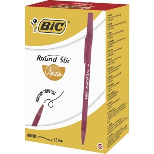 Ic Round Stic Ballpoint Pen Red Box of 60